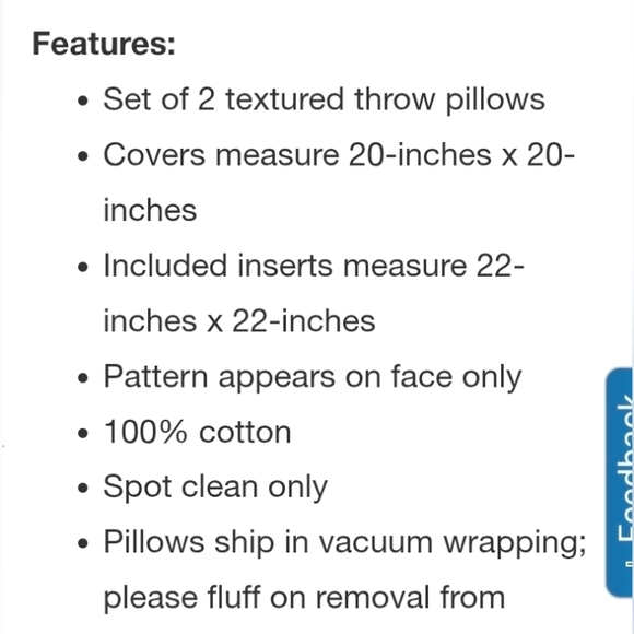 Mina Victory Cotton 20” x 20” Decor Pillow Cover , 2-pack